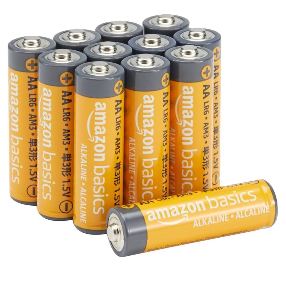 Amazon Basics 12-Pack AA Alkaline Batteries, 1.5 Volt, Long Lasting Power